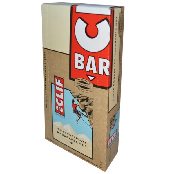 Енергетичні батончики з білим шоколадом, горіх макадамія, Energy Bar, Clif Bar, 12 бат.