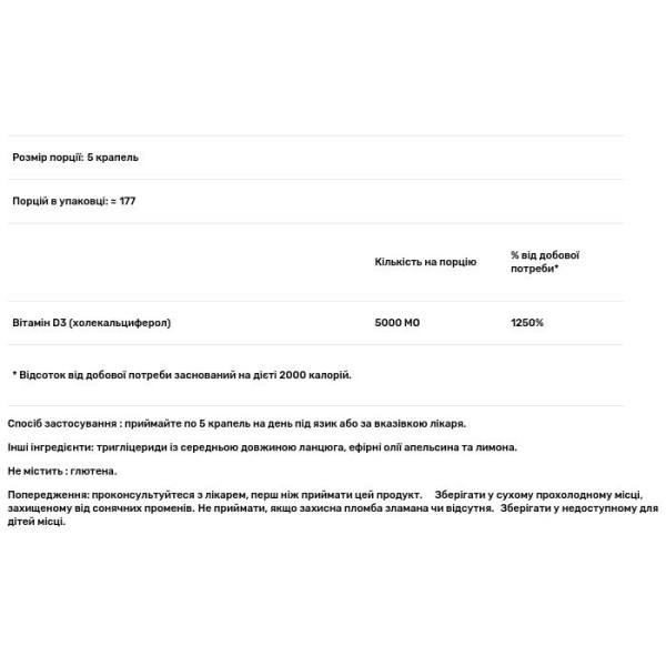 Вітамін D3 рідкий, Vitamin D3, Advanced Trichology, 5000 МО, 30 мл