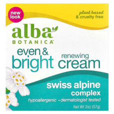 Оновлюючий крем, Alba Botanica Even & Bright Renewing Cream, швейцарський альпійський комплекс, 57 г.