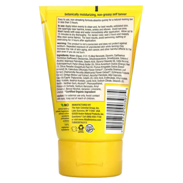 Лосьйон для автозасмаги, Sunless Tanner, Alba Botanica, 113 м
