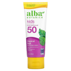 Сонцезахисний лосьйон для дітей SPF 50, Alba Botanica Kids Sunscreen Lotion, пом'якшувальний, фруктовий аромат, 89 мл.