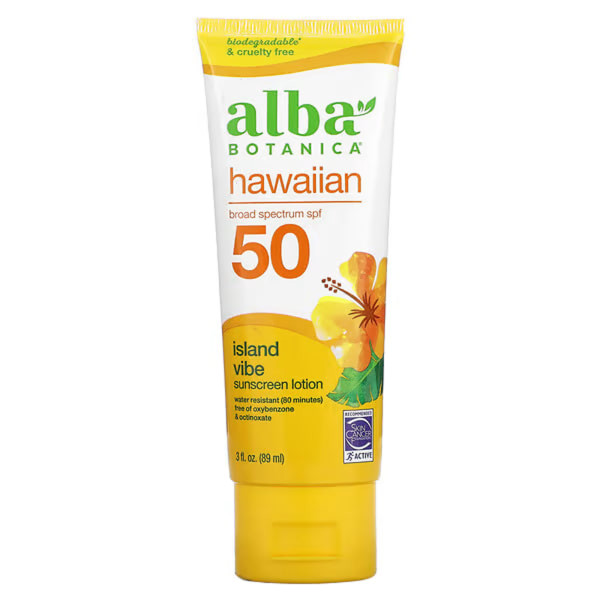 Сонцезахисний лосьйон SPF 50, Hawaiian Sunscreen Lotion, Alba Botanica, гавайський, 89 мл