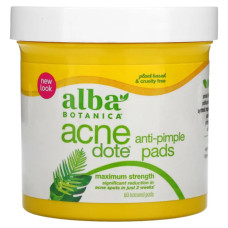 Серветки від прищів максимальної дії, Alba Botanica Acne Dote Anti Pimple Pads, 60 шт