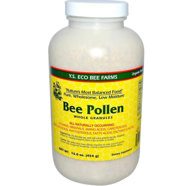 Бджолиний пилок, Fresh Bee Pollen Whole Granules, YS Eco Bee Farms, Гранули, 453 г