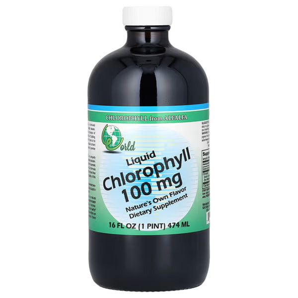 Рідкий хлорофіл, Chlorophyll, World Organic, 100 мг, 474 мл.