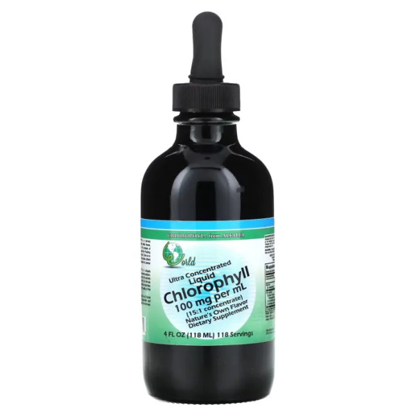 Хлорофіл, Ultra Concentrated Liquid Chlorophyll, World Organic, рідкий, ультраконцентрований, 100 мг, 118 мл