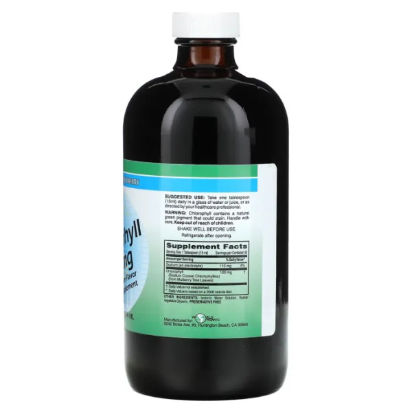 Хлорофіл, Liquid Chlorophyll, World Organic, рідкий, 100 мг, 474 мл.