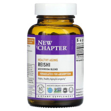 Рейші, органік, Reishi New Chapter, 60 капсул