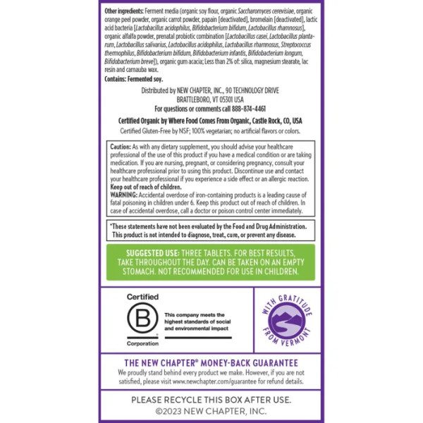 Мультивитамины для беременных, Perfect Prenatal Multivitamin, New Chapter, 48 таблеток