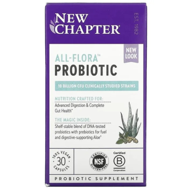 Пробіотик, Probiotic All-Flora, New Chapter, 30 капсул