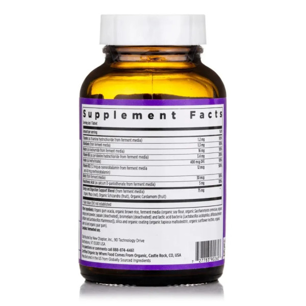 Комплекс вітамінів групи B, Vitamin B Complex, New Chapter, ферментований, 30 веганських пігулок