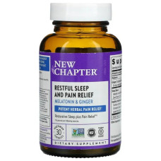 Спокійний сон та полегшення болю, New Chapter Restful Sleep and Pain Relief, 30 вегетаріанських капсул