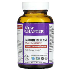Імунний захист, вітамін C та бузина, New Chapter Immune Defense Vitamin C+ Elderberry, 30 таблеток