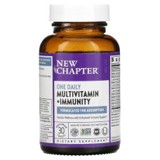 Мультивітаміни з імунною підтримкою, 1 на день, New Chapter Multivitamin Immunity, 30 вегетаріанських таблеток