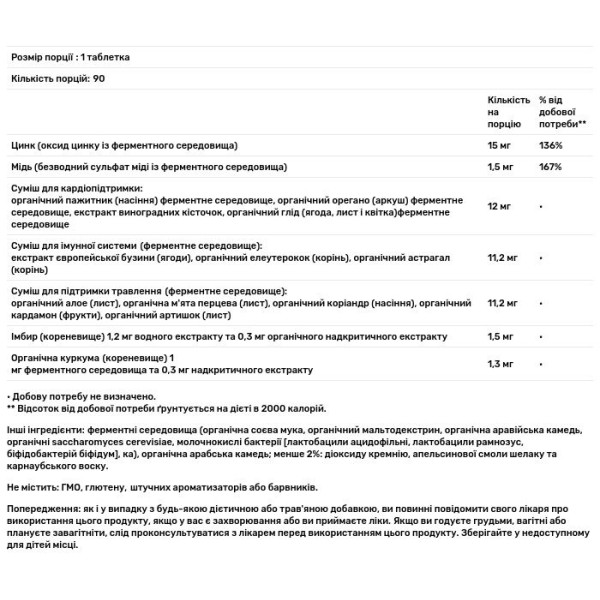 Цинк ферментований, Fermented Zinc, New Chapter, комплекс, 90 вегетаріанських таблеток