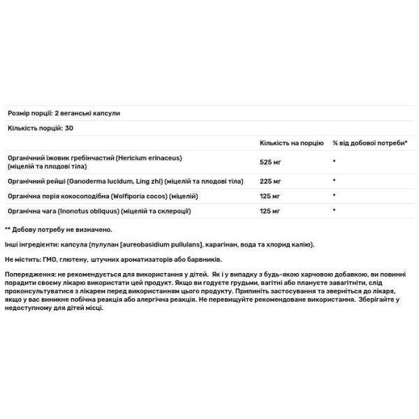 Їжовик гребінчастий, Lion's Mane, New Chapter, Superfood Mushroom, суміш, 60 веганських капсул