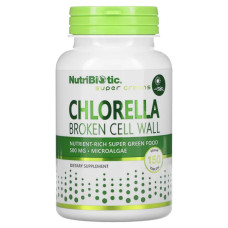 Хлорелла 500 мг, NutriBiotic Chlorella Super Greens, микроводоросли, 150 вегетарианских таблеток