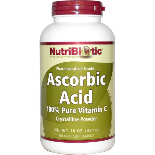 Витамин С, Ascorbic Acid, NutriBiotic, 454 г