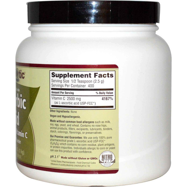 Вітамін С, Ascorbic Acid, NutriBiotic, 1 кг