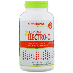 Витамин C, буферизованный электролитный, вкус лимон, Buffered Electro-C NutriBiotic, 454 г