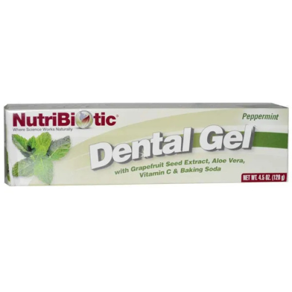 Зубний гель, Dental Gel, NutriBiotic, перцева м'ята, 128 г