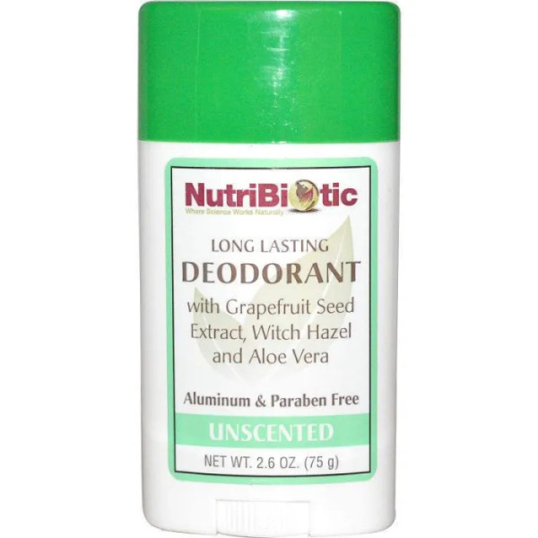 Дезодорант тривалої дії, Deodorant, NutriBiotic, без запаху, 75 г