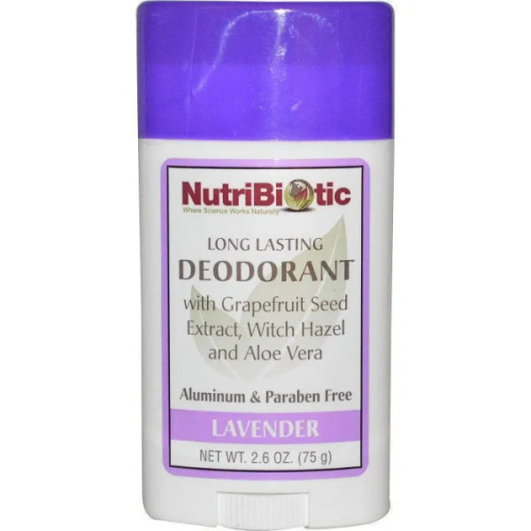 Дезодорант длительного действия, Deodorant, NutriBiotic, с ароматом лаванды, 75 г
