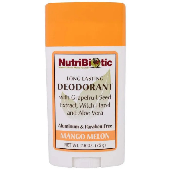 Дезодорант длительного действия, Deodorant, NutriBiotic, с ароматом манго и дыни, 75 г