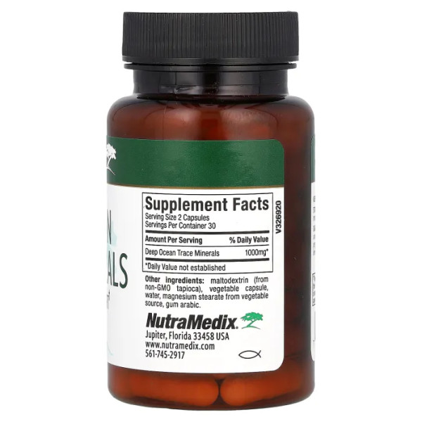 Мультимінерали, Deep Ocean Trace Minerals, NutraMedix, підтримка енергії та життєвих сил, 60 вегетаріанських капсул