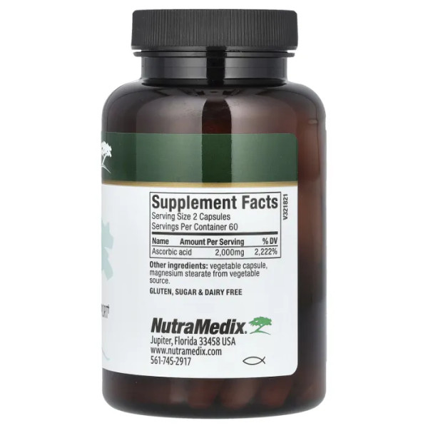 Вітамін С, Vitamin C, NutraMedix, 1000 мг, 120 вегетаріанських капсул