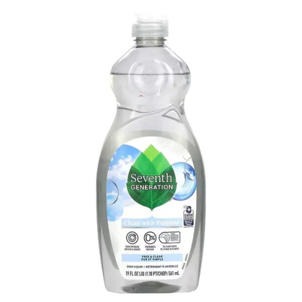 Рідина для миття посуду, Dish Liquid, Seventh Generation, без добавок, 561 мл