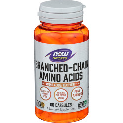 BCAA, Branched Chain Amino Now Foods Sports, 60 капсул