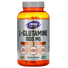 L-глютамин, Now Foods L-Glutamine, двойной силы, 1000 мг, 240 вегетарианских капсул