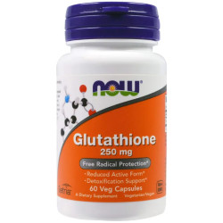 Глутатион 250 мг, Now Foods Glutathione, 60 вегетарианских капсул