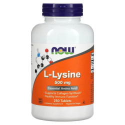 L-лизин 500 мг, Now Foods L-Lysine, 250 таблеток