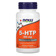 5-HTP, NOW Foods 5-Hydroxytryptophan, 100 мг, 60 вегетарианских капсул