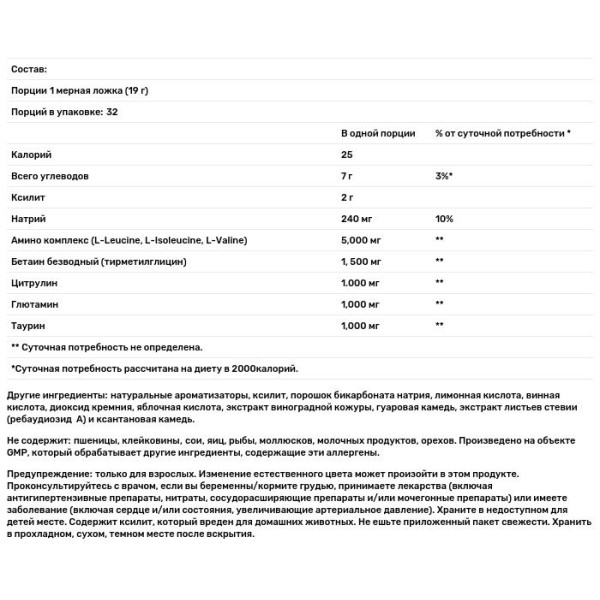 BCAA 6, смак винограду, Big 6, Now Foods, Sports, 600 г