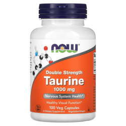 Таурин, Now Foods Taurine, 1000 мг, 100 вегетарианских капсул, двойная сила