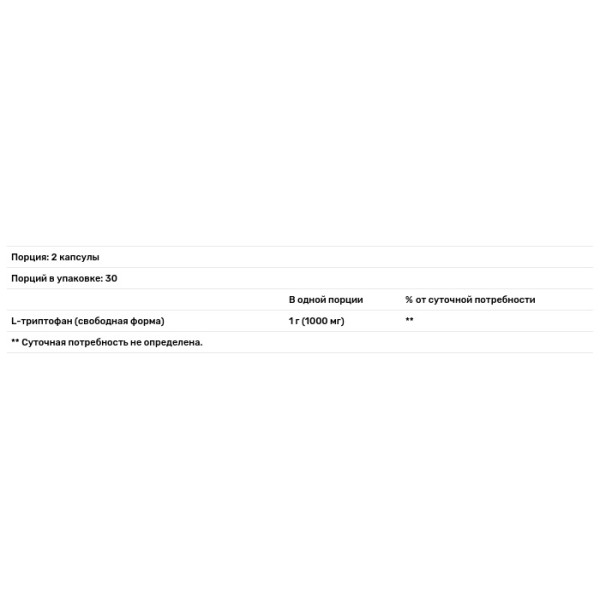 Триптофан, L-Tryptophan, Now Foods, 500 мг, 60 капсул