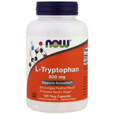 Триптофан, Now Foods L-Tryptophan, 500 мг, 120 вегетарианских капсул