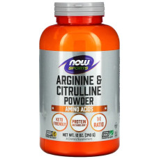 Аргинин с цитруллином порошок, Now Foods Sports Arginine & Citrulline, 340 г