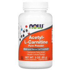 Ацетил карнитин, Now Foods Acetyl-L-Carnitine, порошок, 85 г