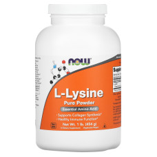 L-лизин, Now Foods L-Lysine, чистый порошок, 454 г