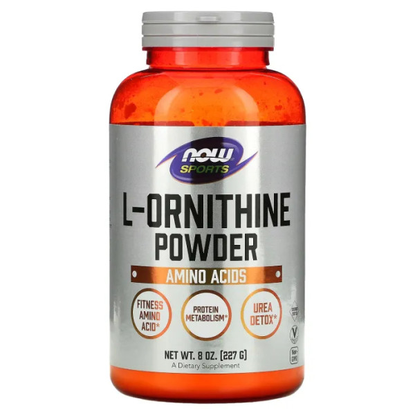 L-орнітин, L-Ornithine, Now Foods, Sports, порошок, 227 г