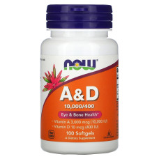 Вітаміни А і D, Now Foods Вітаміни A&D, 100 гелевих капсул