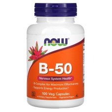 Вітаміни групи В-50, NOW Foods B-50, 100 вегетаріанських капсул