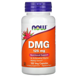 Диметилглицин, Now Foods DMG, 125 мг, 100 вегетарианских капсул