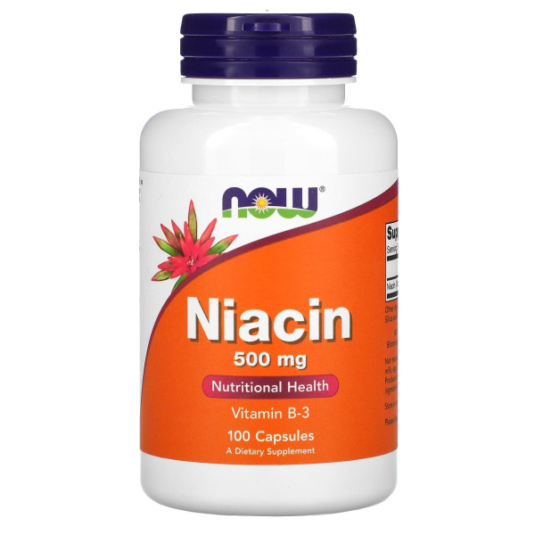 Ніацин (Вітамін В3), Niacin, Now Foods, 500 мг, 100 капсул