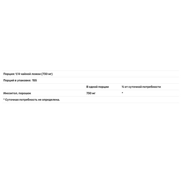 Інозітол, Inositol, Now Foods, порошок, 113 г.