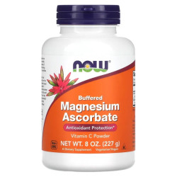 Магній аскорбат буферизований, Now Foods Magnesium Ascorbate, з вітаміном С, порошок, 227 г.